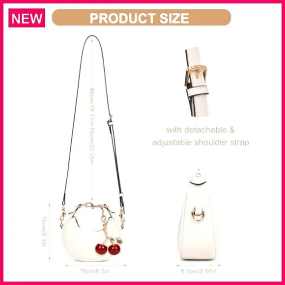 Mini PU Leather Crossbody Bag with Adjustable Strap, Top Handle Purse - Picture 7 of 7